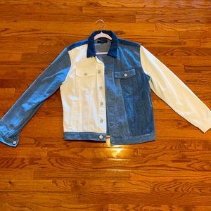 Pac Sun - White and Blue Jean jacket